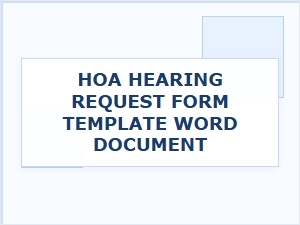 Hoa Hearing Request Form Template for Appeals