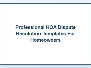 Hoa Dispute Resolution Templates for Homeowners