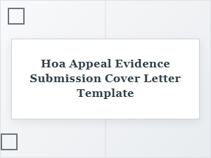 Cover Letter Template for Hoa Appeal Evidence